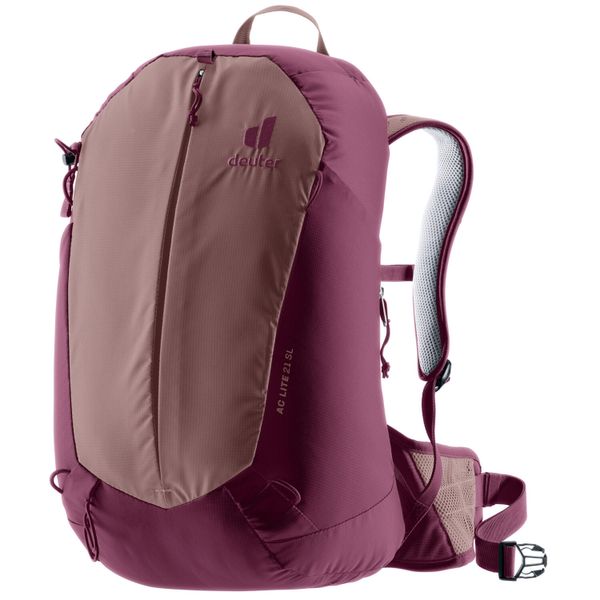 Plecak damski Deuter AC Lite 21 SL - ashrose/cassis. Czerwone plecaki damskie Deuter, bez wzorów, z materiału, klasyczne. Za 482.89 zł.