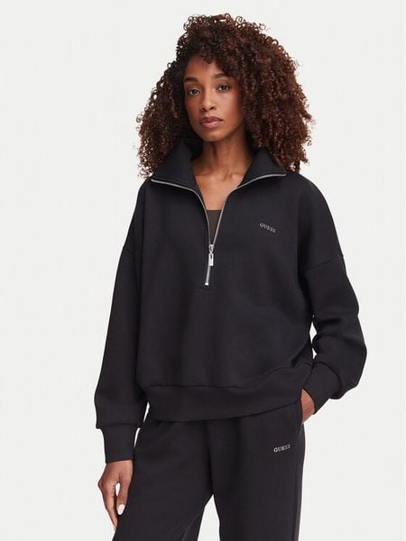 Guess Bluza V6YQ25 K4801 Czarny Regular Fit. Czarne bluzy bez kaptura damskie Guess, l, z syntetyku. Za 344.99 zł.