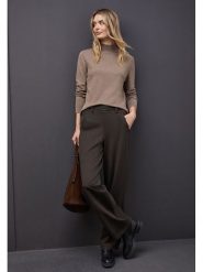 Street One Spodnie w kolorze brązowym rozmiar: 36/L30. Brązowe spodnie materiałowe damskie Street One, bez wzorów, z materiału, klasyczne, z podwyższonym stanem. Za 182.72 zł.