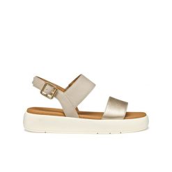 Sandały damskie Geox Camalei. Brązowe sandały damskie Geox, bez wzorów, bez obcasa. Za 409.00 zł.