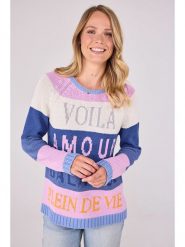 LIEBLINGSSTÜCK Sweter "Bamika" w kolorze niebiesko-fioletowym rozmiar: 48. Niebieskie swetry klasyczne damskie LIEBLINGSSTÜCK, z bawełny, bez kołnierzyka. Za 232.78 zł.
