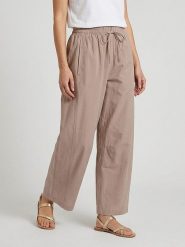 MOSS COPENHAGEN Spodnie "Selmina" w kolorze szarobrązowym rozmiar: L/XL. Brązowe spodnie materiałowe damskie MOSS COPENHAGEN, bez wzorów, z materiału, z podwyższonym stanem. Za 170.87 zł.
