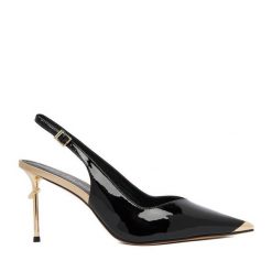 Szpilki Eva Minge. Czarne szpilki Eva Minge, bez wzorów, bez obcasa. Za 449.99 zł.