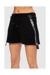 DSQUARED2 Czarne szorty damskie z zamkami. Czarne szorty damskie Dsquared2, bez wzorów, z bawełny. W wyprzedaży za 799.99 zł.