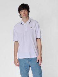 Luźna koszulka polo Hummel Bee. Białe koszulki polo męskie HUMMEL, l, bez wzorów, z bawełny, bez ramiączek. Za 65.00 zł.