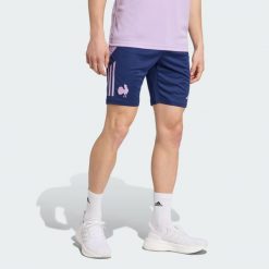 Szorty France Gym. Niebieskie szorty męskie Adidas, bez kołnierzyka. Za 199.00 zł.