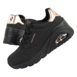 Buty sportowe Skechers Uno 177520/BBK czarne. Czarne buty sportowe na co dzień damskie bez wzorów, ze skóry, trekkingowe. Za 588.17 zł.