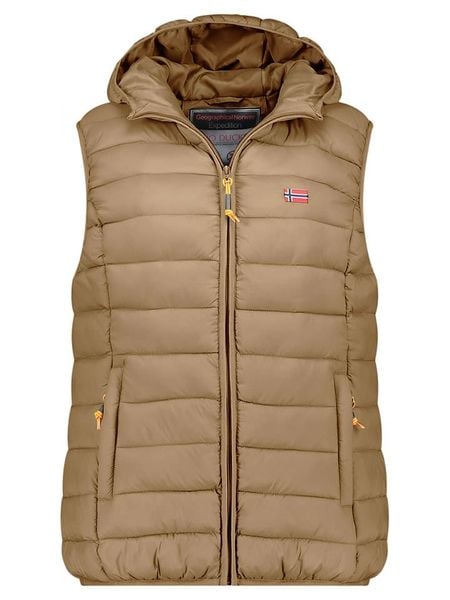Geographical Norway Kamizelka pikowana "Vatikolor" w kolorze jasnobrązowym rozmiar: XL. Brązowe kamizelki damskie Geographical Norway, xl. Za 109.26 zł.
