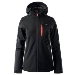 Kurtka damska Softshell Elbrus Iver Wo's - czarno-pomarańczowa, Rozmiar L. Brązowe kurtki damskie ELBRUS, l, bez wzorów, z dzianiny, bez kaptura. Za 174.99 zł.
