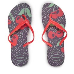 Japonki Havaianas. Fioletowe klapki damskie Havaianas, bez wzorów, bez obcasa. Za 59.99 zł.