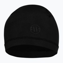 Czapka Pitbull zimowa Special Sport Small Logo 2 Beanie. Czarne czapki męskie PITBULL, na zimę, bez wzorów, z elastanu, sportowe. Za 52.99 zł.