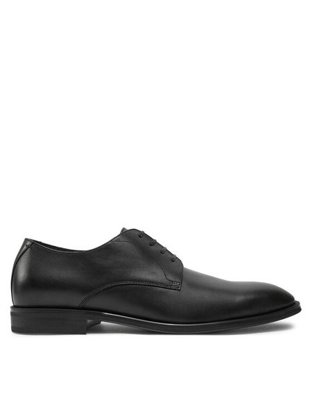 BOSS Półbuty Derby 50536535 Czarny. Czarne buty wizytowe męskie Boss, ze skóry, bez zapięcia. Za 1,049.99 zł.