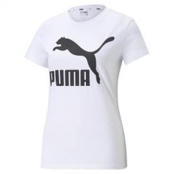 Koszulka treningowa damska Puma Classics. Białe bluzki damskie Puma, l, bez wzorów, z bawełny, bez kołnierzyka. Za 228.00 zł.