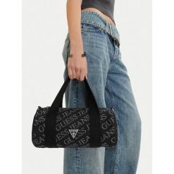 Torebka Guess Jeans. Czarne torebki klasyczne damskie Guess Jeans, z aplikacjami, z jeansu, bez dodatków. Za 229.99 zł.