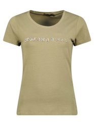 Geographical Norway Koszulka "Jefolly" w kolorze khaki rozmiar: XL. Brązowe bluzki damskie Geographical Norway, xl, bez wzorów, bez kołnierzyka, bez ramiączek. Za 41.69 zł.