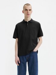 Levi's Koszulka polo w kolorze czarnym rozmiar: L. Czarne koszulki polo męskie Levi's, l, bez wzorów, z bawełny, bez ramiączek. Za 132.98 zł.