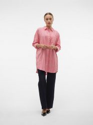 Vero Moda Koszula "Ilisa" w kolorze różowo-białym rozmiar: XS. Białe koszule damskie Vero Moda, xs, bez wzorów, bez kołnierzyka, bez ramiączek. Za 57.20 zł.