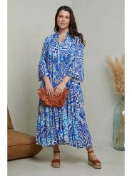 Curvy Lady Sukienka w kolorze niebieskim rozmiar: 40/42. Niebieskie sukienki damskie Curvy Lady, na co dzień, bez wzorów, z bawełny, klasyczne, bez kołnierzyka, bez ramiączek, maxi, proste. Za 127.05 zł.