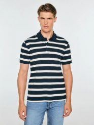 Koszulka męska polo w białe paski granatowa talus 403. Niebieskie koszulki polo męskie Big Star, l, bez wzorów, z bawełny, bez ramiączek. Za 139.99 zł.