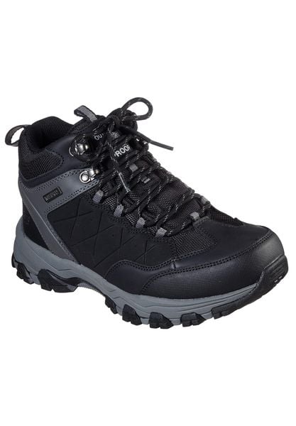 Buty trekkingowe męskie Skechers Selmen. Czarne buty trekkingowe męskie Skechers, na lato, z materiału, przed kolano, bez zapięcia, trekkingowe. Za 467.00 zł.