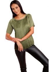 Heine Bluzka w kolorze khaki rozmiar: 50. Brązowe bluzki damskie Heine, bez wzorów, bez kołnierzyka, bez ramiączek. Za 86.99 zł.