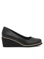 Clara Barson Półbuty CORNELIA LS5930-01A Czarny. Czarne półbuty damskie Clara Barson, bez wzorów, z materiału, bez obcasa, na koturnie. Za 129.99 zł.