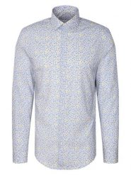 Seidensticker Koszula - Slim fit - w kolorze błękitno-żółtym rozmiar: 40. Niebieskie koszule męskie Seidensticker, bez wzorów, z bawełny, bez kołnierzyka, bez ramiączek. Za 132.98 zł.