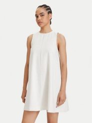 Tommy Jeans Sukienka letnia DW0DW22343 Biały A-Line Fit. Białe sukienki damskie Tommy Jeans, na lato, xs, bez wzorów, z jeansu, bez kołnierzyka, bez ramiączek. Za 409.99 zł.