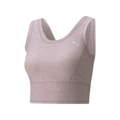 Top Sportowy Damski Puma Studio Yogini Luxe Crop Tank Różowy. Brązowe topy damskie Puma, bez wzorów, bez ramiączek. W wyprzedaży za 130.40 zł.
