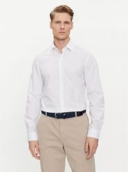 Calvin Klein Koszula K10K112303 Biały Fitted Fit. Białe koszule męskie CALVIN KLEIN, m, bez wzorów, z bawełny, bez kołnierzyka, bez ramiączek. Za 249.99 zł.