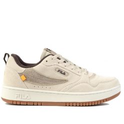 Buty sneakersy sportowe skóra męskie Fila RISER. Brązowe buty sportowe na co dzień męskie Fila, ze skóry, bez zapięcia. Za 199.00 zł.