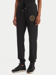 Versace Jeans Couture Spodnie dresowe 80HAAT02 CF01T Czarny Regular Fit. Czarne jeansy damskie Versace Jeans Couture, s, bez wzorów, z bawełny. Za 919.99 zł.