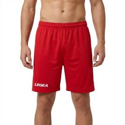 Męskie Bermudy Multisportowe Czerwone. Czerwone szorty męskie Legea, bez wzorów, z bawełny, klasyczne. Za 56.00 zł.