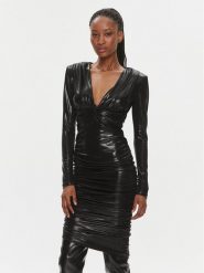 Pinko Sukienka koktajlowa 103145 Y5RA Czarny Slim Fit. Czarne sukienki damskie Pinko, xs, bez wzorów, z syntetyku, wizytowe, bez kołnierzyka, bez ramiączek. Za 1,769.00 zł.