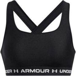 Biustonosz treningowy Under Armour Crossback Mid ultimate black/white. Białe biustonosze Under Armour, bez wzorów, z elastanu. Za 253.99 zł.