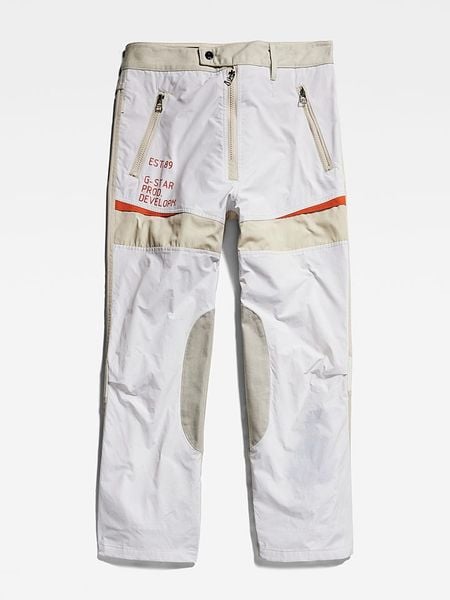 G-Star Spodnie w kolorze beżowo-białym rozmiar: W28/L30. Białe spodnie materiałowe damskie G-Star, bez wzorów, z bawełny, retro. Za 295.86 zł.