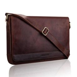 Torba męska VINTAGE Brązowy. Brązowe torby męskie na ramię Betlewski, bez wzorów, z materiału, na ramię. Za 589.00 zł.