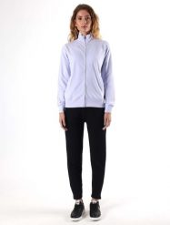 Bluza z bawełna z zamek błyskawiczny na trening. Fioletowe bluzy bez kaptura damskie LEONE 1947 APPAREL, s, z bawełny. Za 210.46 zł.