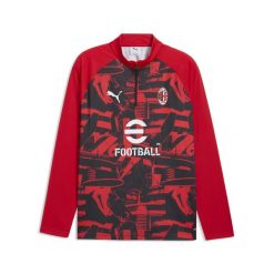 Męska koszulka na rozgrzewkę AC Milan z zamkiem 1/4 PUMA. Czarne t-shirty sportowe męskie Puma, m, z materiału, bez ramiączek, do piłki nożnej. Za 349.00 zł.