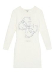Guess Sukienka dzianinowa J5BK08 Z0720 Écru Regular Fit. Sukienki dziewczęce Guess, z aplikacjami, z dzianiny, bez ramiączek. Za 199.99 zł.