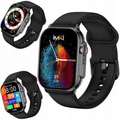 Smartwatch zegarek sportowy IMIKI SF1 z funkcją prowadzenia rozmów. Czarne zegarki damskie IMIKI. Za 239.00 zł.