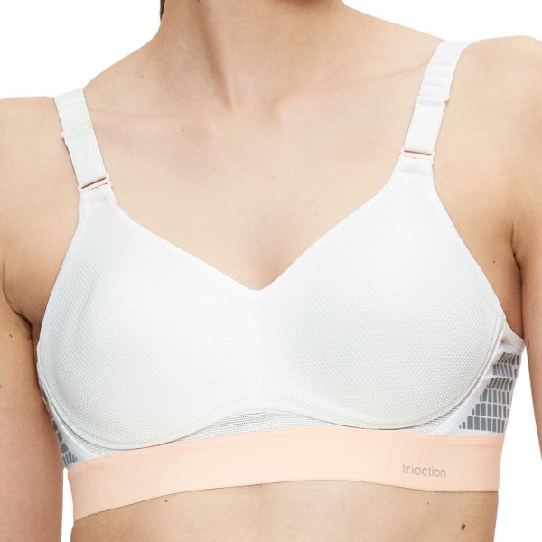 Stanik do biegania Hybrid Lite z wysoki poziomem podtrzymywania. Białe biustonosze TRIACTION, bez wzorów, z bawełny. Za 288.00 zł.