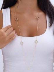 Luja Bijoux Pozłacany naszyjnik z cyrkoniemi i elementem ozdobnym rozmiar: onesize. Żółte naszyjniki damskie Luja Bijoux, metalowe. Za 88.02 zł.