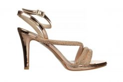Sandały Bayla-187 587-1733 Rose 187102, Różowe złoto, Skóra ekologiczna - 37. Żółte sandały damskie Bayla, bez wzorów, z lakierowanej skóry, bez obcasa, na platformie. W wyprzedaży za 179.10 zł.