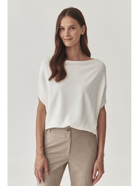 TATUUM Bluzka "Ati" w kolorze kremowym rozmiar: L. Brązowe bluzki damskie Tatuum, l, bez wzorów, bez kołnierzyka, bez ramiączek. Za 145.95 zł.