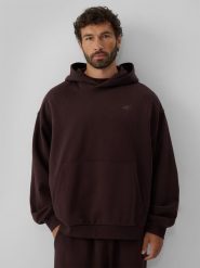 4F Bluza dresowa oversize z kapturem męska - brązowa S. Brązowe bluzy z kapturem męskie 4f, m, z dresówki. Za 169.99 zł.