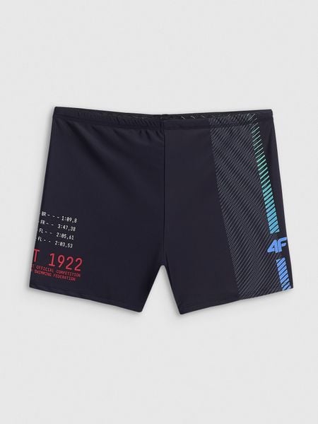 4F Kąpielówki męskie - czarne XL. Czarne kąpielówki męskie 4f, m, bez wzorów, na fitness i siłownię. W wyprzedaży za 59.99 zł.
