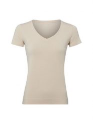 Marie Lund T-shirt Kobiety Bawełna beżowy, XL. Brązowe t-shirty damskie Marie Lund, xl, bez wzorów, z bawełny, bez kołnierzyka. Za 79.95 zł.