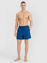 4F Spodenki plażowe boardshorty męskie - turkusowe L. Niebieskie szorty męskie 4f, na lato, bez wzorów, z syntetyku, wakacyjne. W wyprzedaży za 79.99 zł.
