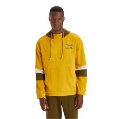 Bluza męska DIADORA HOODIE SWEAT SHIELD. Żółte bluzy bez kaptura męskie Diadora, m. Za 89.99 zł.